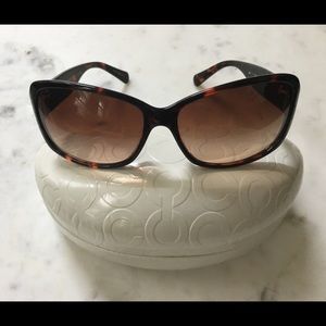 Coach Tortoise Rectangle Sunglasses